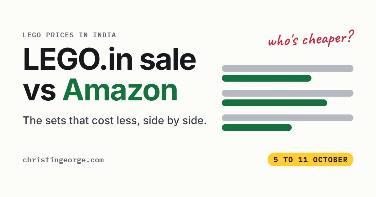 LEGO.in sale versus Amazon: the sets that cost less, side by side, 5 to 11 October
